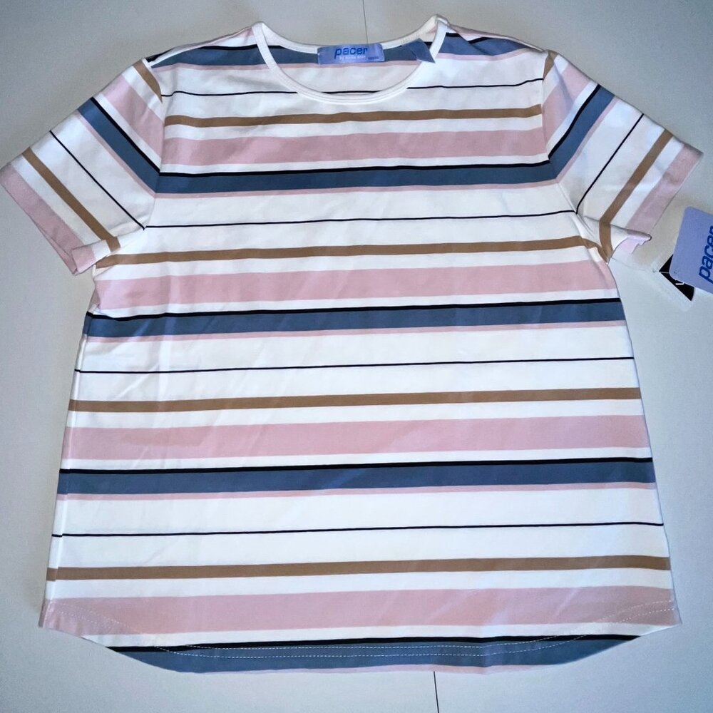 Pacer Woman’s PS Petite Small Muti Colored Short Sleeve T-shirt NEW NWT